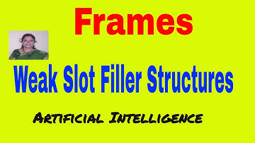 Frames || Weak Slot Filler Structures || Knowledge Representation || Artificial Intellignece