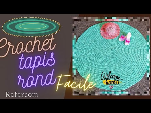 Crochet tapis Rond facile Astuce: &rsquo;&rsquo;sans mc & sans compter"