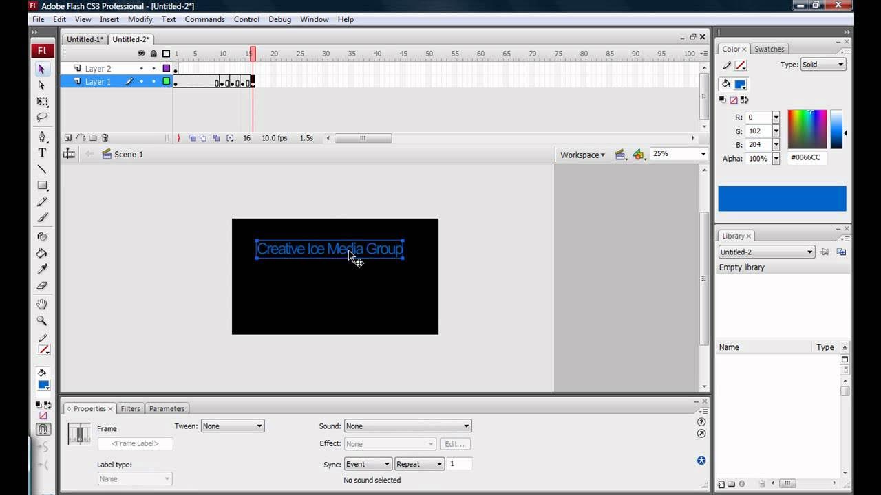 Adobe Flash: How to make basic moving text - YouTube