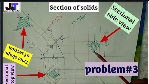 Section of solids (problem-03) engineering drawing in hindi