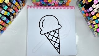 satisfying Ice Cream Cone Coloring | Sweet Vibes calm & asmr🍦