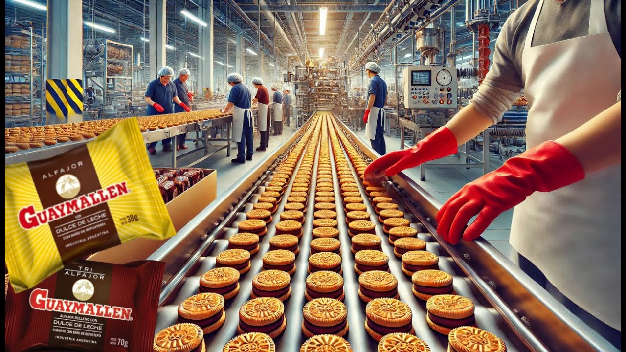 CÓMO se HACEN los ALFAJORES GUAYMALLÉN 🥠 | Proceso en Fábrica 🏭