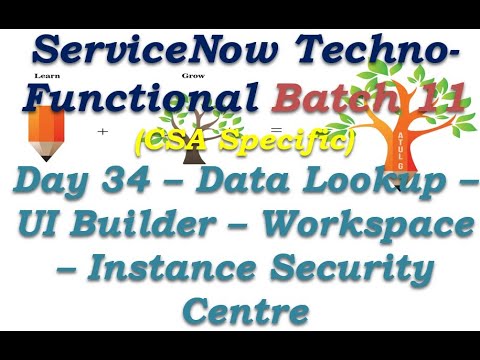 Batch 11 | Day 34 | Data & Assignment Look Up - UI Builder - Workspace - Instance Security Centre Batch 11 | Day 34 | Data & Assignment Look Up - UI Builder - Workspace - Instance Security Centre