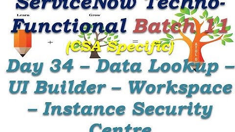 Batch 11 | Day 34 | Data & Assignment Look Up - UI Builder - Workspace - Instance Security Centre