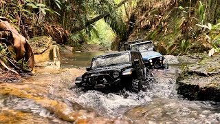 Off-Road River Adventure | RC Axial SCX10 III Jeep CJ-7 & Jeep Rubicon JLU