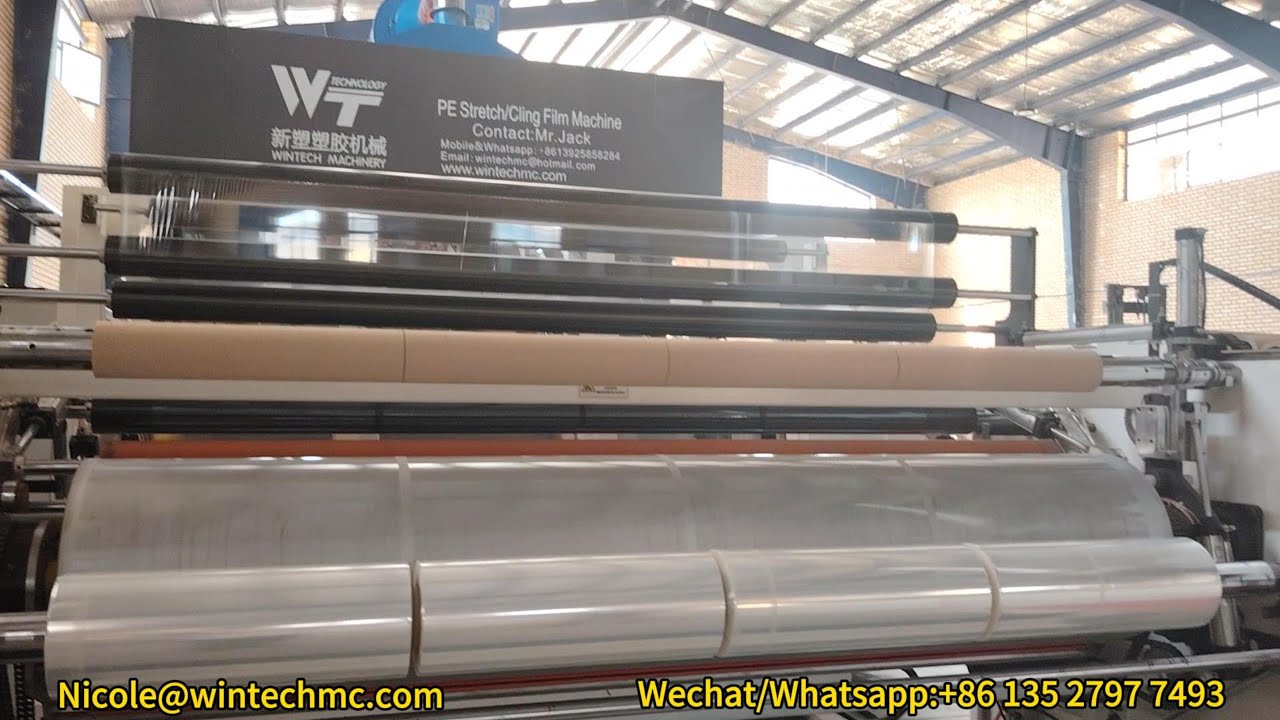 High-Output 2400MM 50KG Jumbo Roll Stretch Film Production Line，Industrial PE Stretch Film Machine