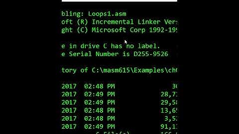 Assembly Tutorial Loops with Arrays Print an ArrayLec26
