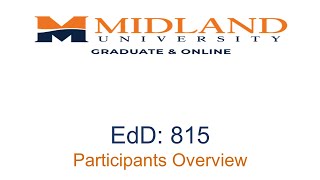 EdD 815: Module 5 - Ch 4 Participants Overview