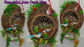 Jute Craft Idea For Home Decoration/ Best Out of Waste Idea/ DIY Beautiful Bird House with Jute