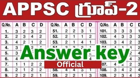 APPSC Group 2 Answer Key 2024 (Released) | Objections