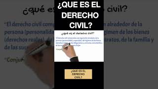 ¿Qué es el derecho civil? #shorts #civil #derecho #abogados #abogado #law #crime #notario