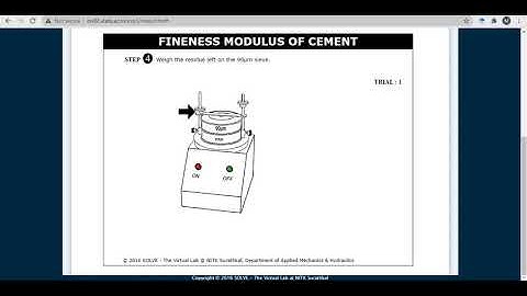 2  Demo video for virtual lab  Fineness Modulus of Cement