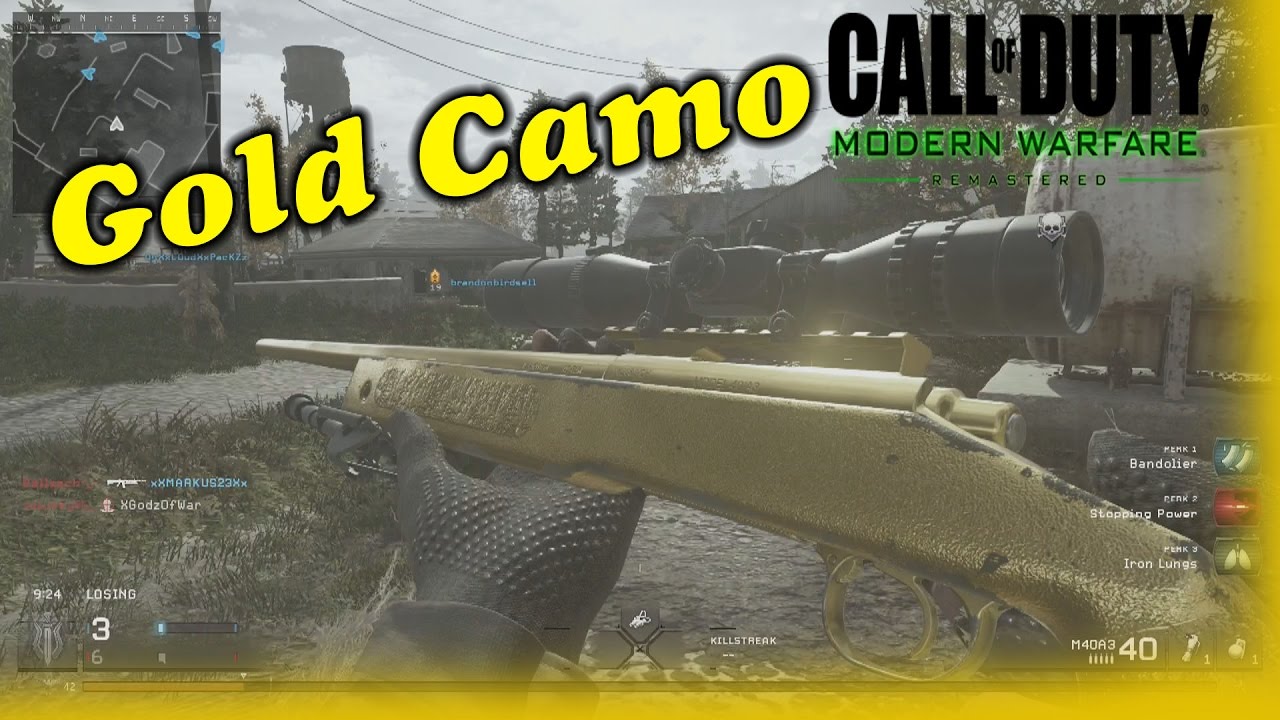 GOLD M40A3 Modern Warfare Remastered Gameplay! Gold M40A3 Overgrown