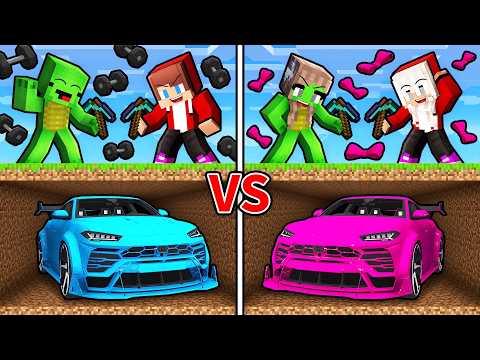 JJ and Mikey vs GIRLS Underground CAR Battle (Maizen & Minecraft)