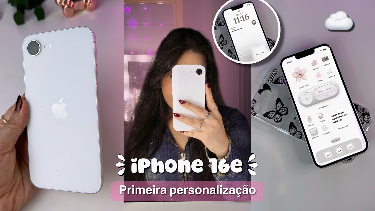 🤍 PRIMEIRA PERSONALIZAÇÃO NO MEU iPHONE 16e *iOS 18*