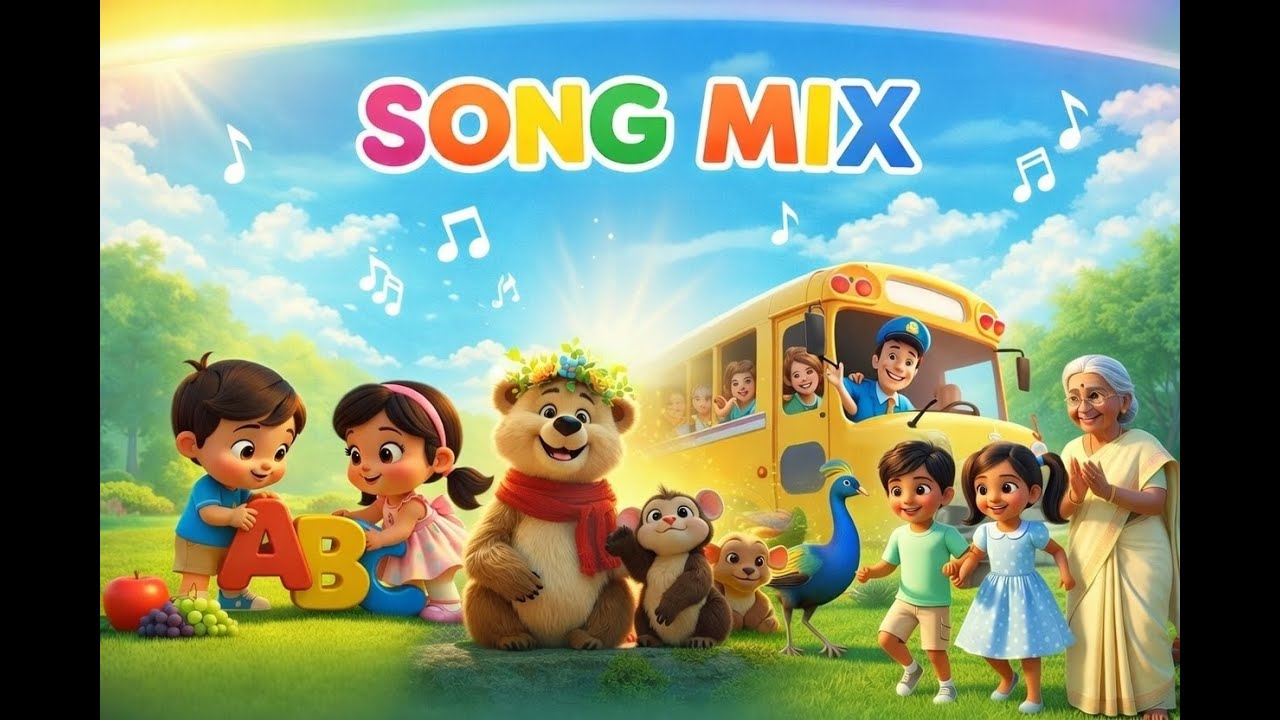 Hindi Rhymes Song Mix | Nani Teri Morni 🦚 | ABC Fruit Song 🍎 | School Bus & Golu Molu Bhalu