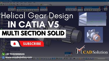 "Helical Gear Design" In Catia V5: Multi Section Solid #tutorial #catia #partdesign #3d #design #2d