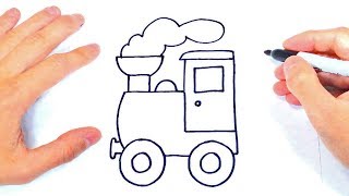 Como dibujar un Tren o Locomotora | Dibujos para Aprender para Niños -  YouTube