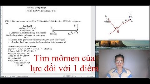 CƠ KỸ THUẬT: MOMEN CỦA LỰC ĐỐI VỚI 1 ĐIỂM