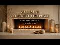 Minimal Concrete Fireplace Ambience | Real Fire Sounds | 8 Hours 4K No Music