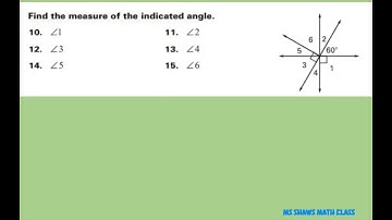 Find the measure of six angles given diagram. Perpendicular Lines. Right angles
