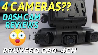 Pruveeo 4 Channel Dash Cam Review Unboxing D904CH