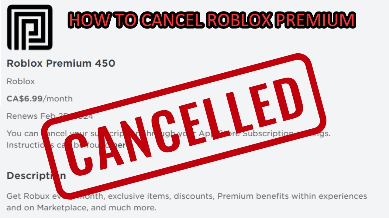 How to Cancel Roblox Premium In 2024 YouTube