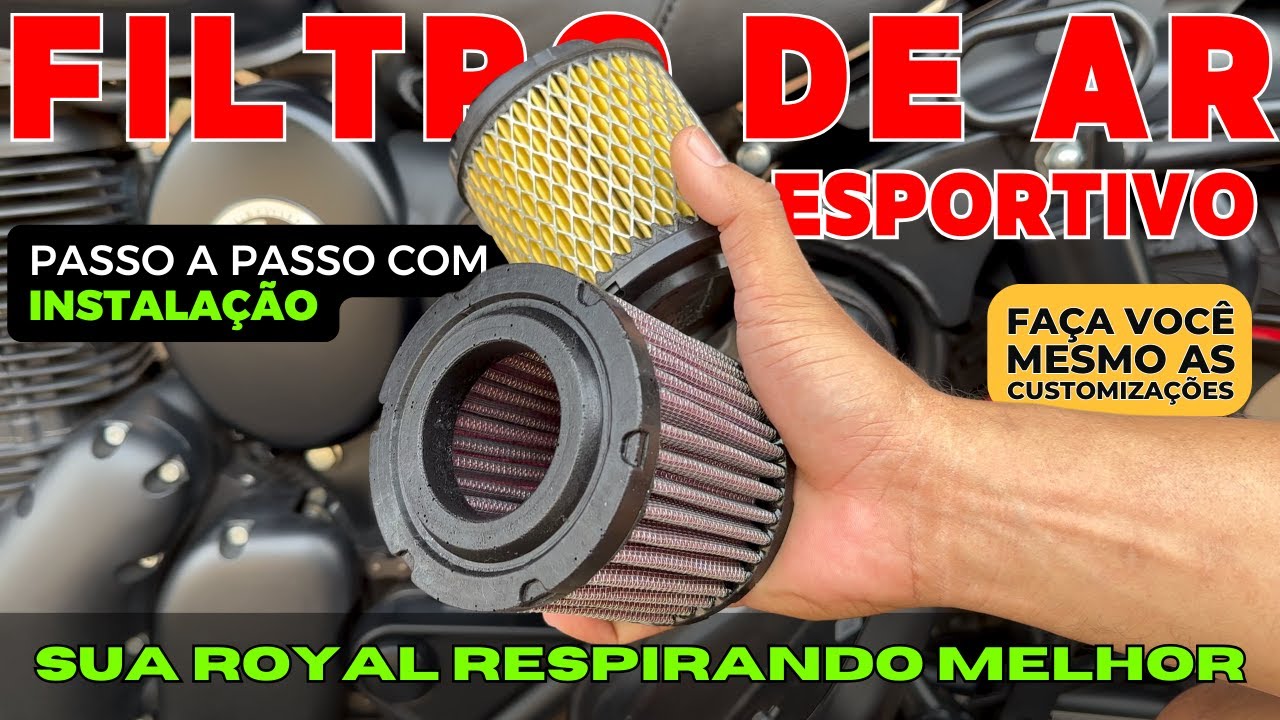Filtro de Ar Esportivo Royal Enfield Classic 350 e Meteor 350 instalação