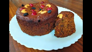 EGGLESS PLUM CAKE | CHRISTMAS FRUIT AND NUT CAKE RECIPE WITHOUT OVEN - NO ALCOHOL, NO EGGS USED