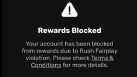 Fix Rush App Reward Blocked Problem | Rewards Blocked your account has been blocked from rewards