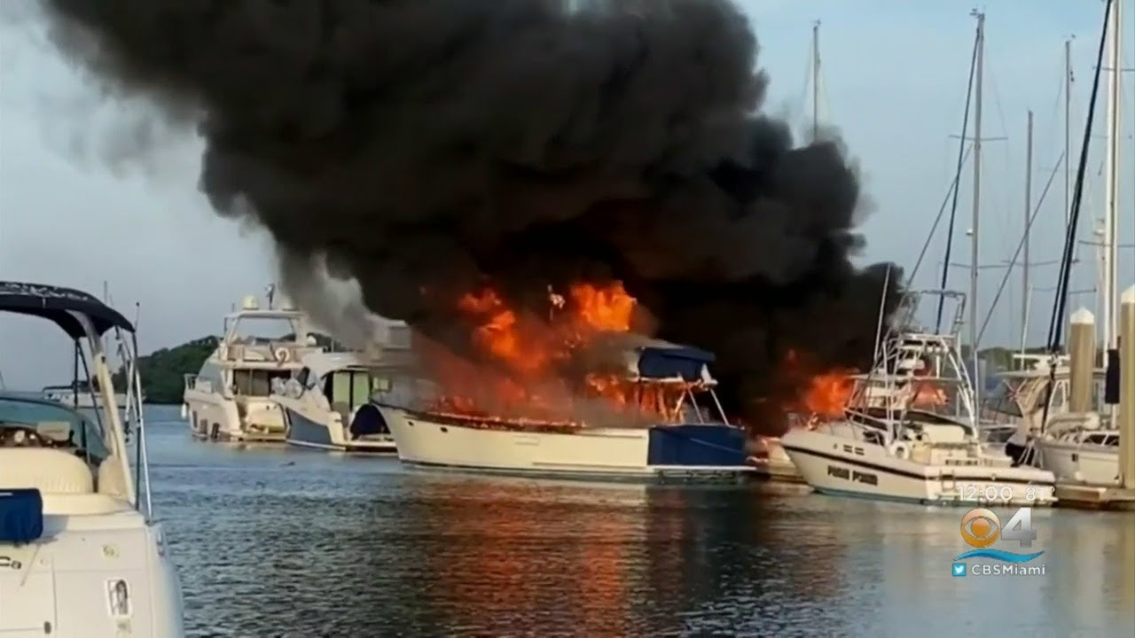 Fire Spreads To Several Boats At Key Biscayne's Crandon Marina
