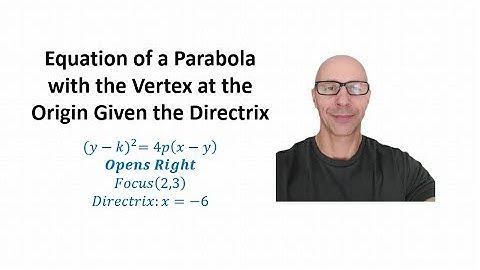 Find the equation of a Parabola Given the Focus and Directrix:  Opens Right