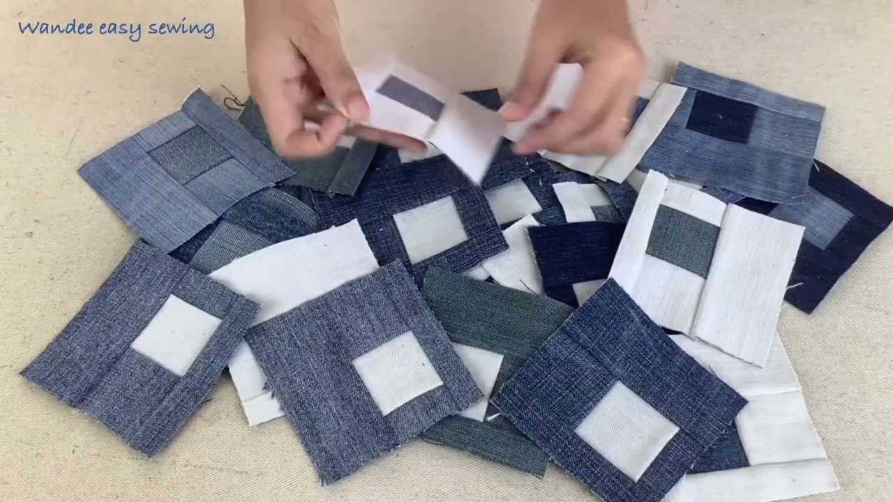 デニムリメイク 20'505/506 ハンドメイド 3 ideas from 1 patterns block ,diy denim patchwork items from