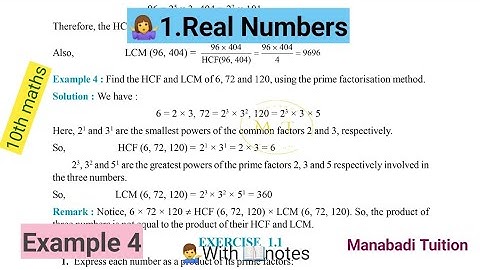 10th class maths| Chapter 1| 🤷‍♀️Real numbers| 💁‍♀️Example 4|With notes|