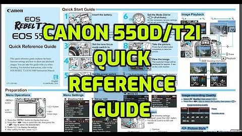 CANON 550D /T2I QUICK START GUIDE