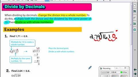 Ch3 Lesson 8   Divide Decimals by Decimals Video Lecture
