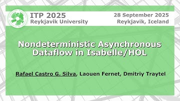 Nondeterministic Asynchronous Dataflow in Isabelle/HOL | Rafael Castro G. Silva