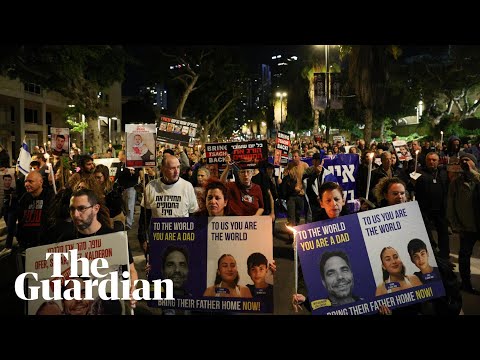 Hundreds protest in tel aviv after israel kills three hostages by mistake
