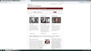 Bloom's Literature Database Tutorial