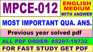 mpce 012 important questions with ans / mpce 12 previous year question paper / ma psychology study