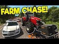 CRAZY TRACTOR & HARVESTER POLICE CHASE & CRASHES! - BeamNG Gameplay & Crashes - Cop Escape