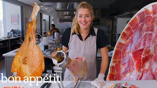 Pro Chef Learns How to Carve a $1,500 Leg of Ham | Bon Appétit