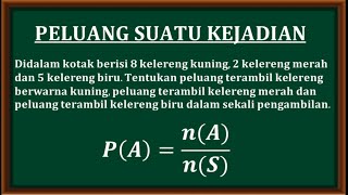 Materi dasar tentang peluang suatu kejadian. Matematika tingkat SMA & SMP