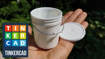 Tinkercad Tutorial, Mini 5 Gallon Bucket! With Working Lid! 3D modeling. 3D Printing