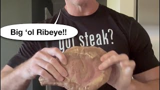 I cook and eat a huge ribeye!!