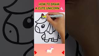 How to draw a Cute Unicorn, Easy Rainbow Unicorn Drawing for kids #unicorn #drawing