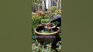 sử dụng bơm chìm biến chậu lu cảnh thành đài phun nước mini #daiphunnuoc #tieucanh #sanvuon