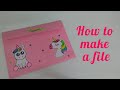 DIY||How to make a easy paper file||Making Unicorn paper file||