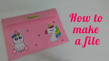 DIY||How to make a easy paper file||Making Unicorn paper file||