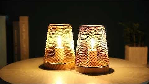 JHY DESIGN Set of 2 Metal Mesh Table Lamp LED Cordless Lamp actual work video